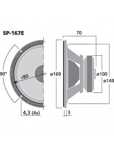 MONACOR SP 167E DIFUZOR BAS MEDII HI FI