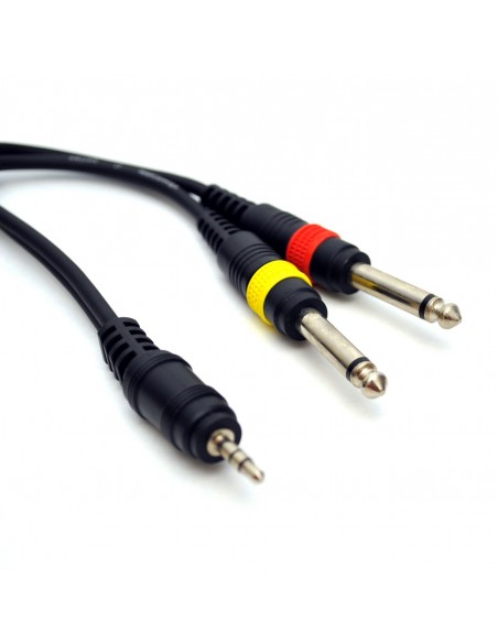 Cablu profesional JACK (3,5mm) - 2xJACK (6,3mm) - 3m