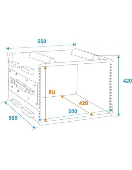 Rack Plastic KR-19, 8Unitati, DD, Negru