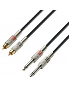 Cablu 2xRCA - 2xJACK(6.3mm) - 3m