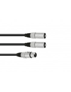 OMNITRONIC Cablu adaptor XLR (Mama) / 2xXLR (tata) SW 1m