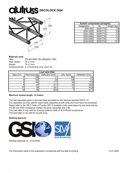 ALUTRUSS DECOLOCK DQ4-3000 4-Way Cross Beam