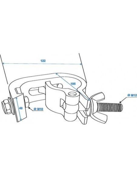 EUROLITE TH-200S Theatre Clamp black TÜV