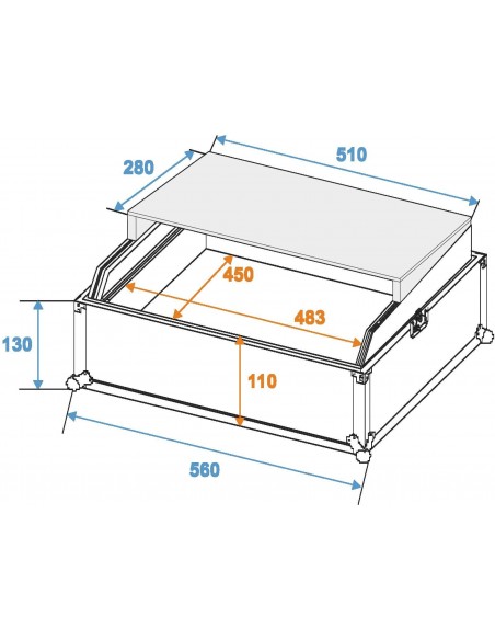 ROADINGER Mixer Case Pro LS-19 Laptop Tray bk